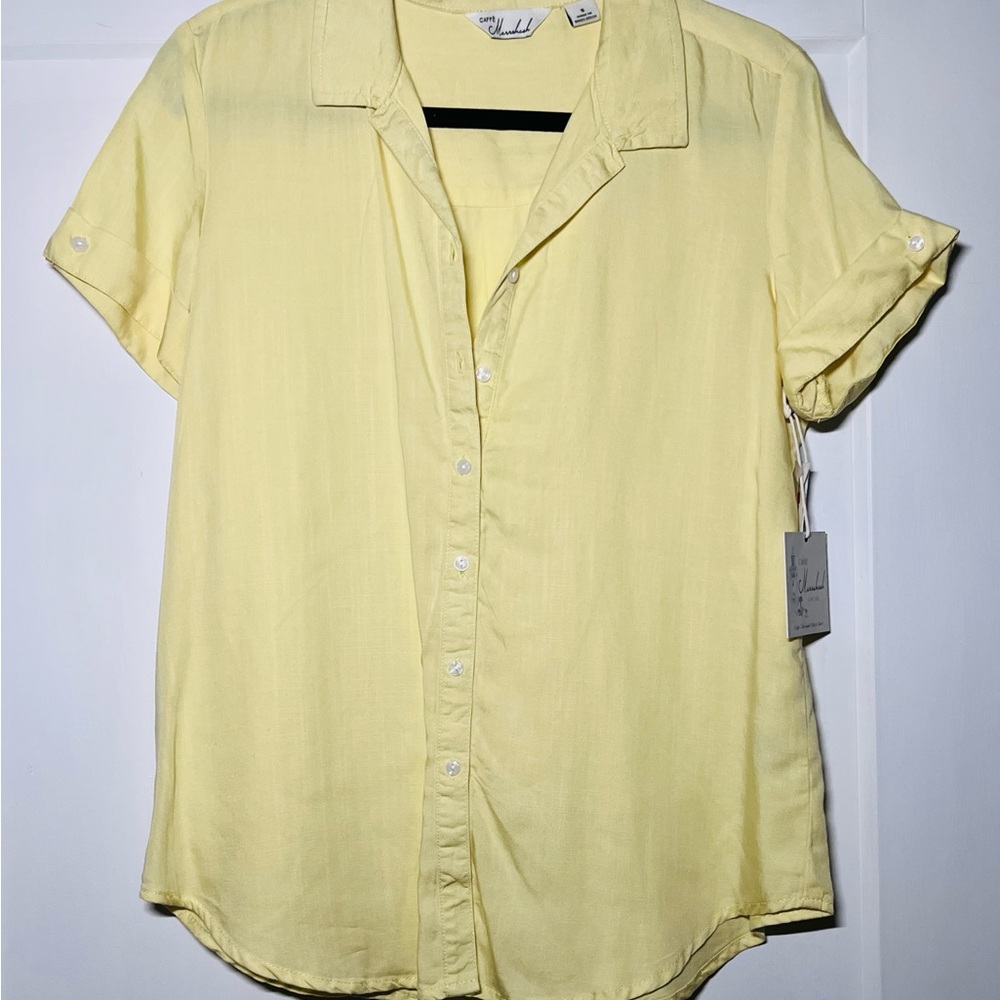 Lemon Yellow Women's Button-Down Shirt